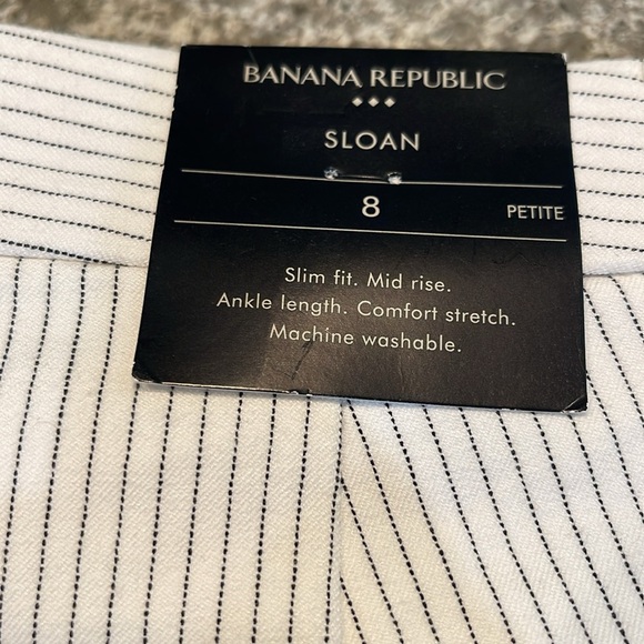NWT Banana Republic Navy pinstriped Sloan Petite Pants - Picture 3 of 5